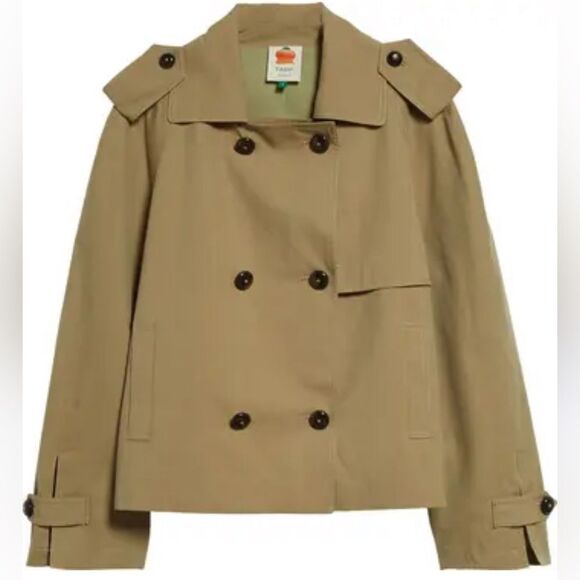 Farm Rio Green Short Trench coat NWT - Picture 1 of 6
